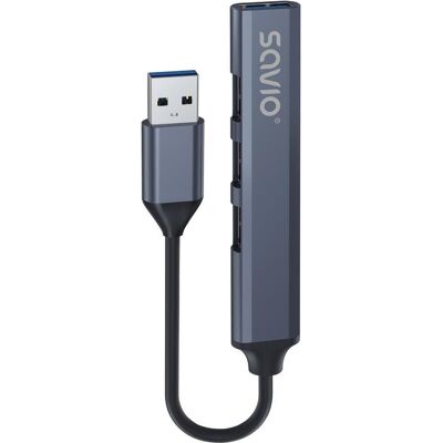 Savio USB-A HUB AK-70 (USB-A, 4 Ports), Dockingstation + USB Hub, Schwarz Savio USB-A HUB AK-70 (USB-A, 4 Ports), Dockingstation + USB Hub, Schwarz