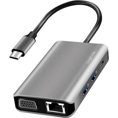 LogiLink UA0410 (USB-C, 7 Ports), Dockingstation + USB Hub, Grau LogiLink UA0410 (USB-C, 7 Ports), Dockingstation + USB Hub, Grau