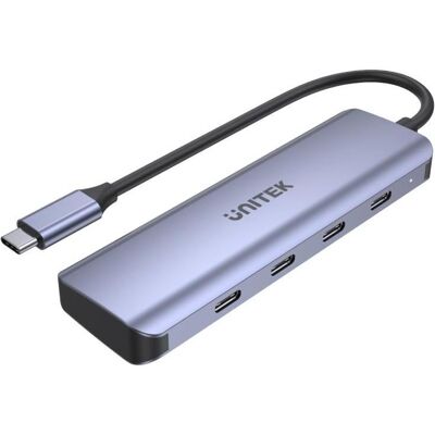 Unitek H1107K Hub USB-C 4xUSB 3.1 Gen1 (USB-C, 4 Ports), Dockingstation + USB Hub, Grau, Schwarz Unitek H1107K Hub USB-C 4xUSB 3.1 Gen1 (USB-C, 4 Ports), Dockingstation + USB Hub, Grau, Schwarz