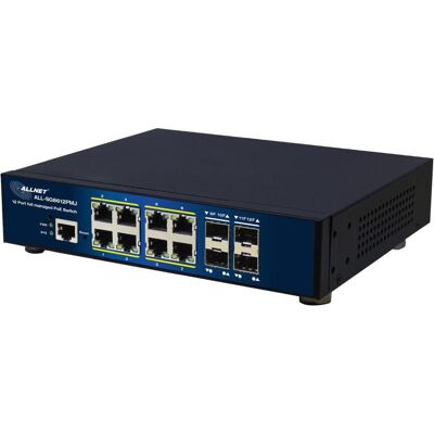 Allnet Switch full managed Layer2+ 12 Port &bull 8x GbE &bull PoE Budget 300W &bull 8x PoE at &bull (12 Ports), Netzwerk Switch, Schwarz Allnet Switch full managed Layer2+ 12 Port &bull 8x GbE &bull PoE Budget 300W &bull 8x PoE at &bull (12 Ports), Netzwerk Switch, Schwarz
