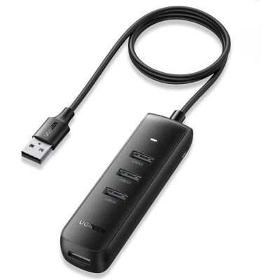 Ugreen Adapter CM416 4in1 USB to 4x USB 1m (black) (USB-A, 4 Ports), Dockingstation + USB Hub, Schwarz Ugreen Adapter CM416 4in1 USB to 4x USB 1m (black) (USB-A, 4 Ports), Dockingstation + USB Hub, Schwarz