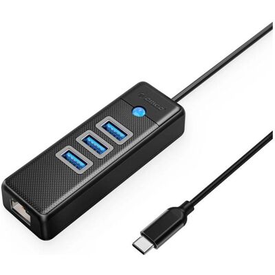 Orico HUB USB Hub USB PW3UR25-C3 4-portowy 3x USB-A 3.0 1x RJ45 2.5G Ethernet 0,15 m - czarny (USB-C, 4 Ports), Dockingstation + USB Hub, Schwarz Orico HUB USB Hub USB PW3UR25-C3 4-portowy 3x USB-A 3.0 1x RJ45 2.5G Ethernet 0,15 m - czarny (USB-C, 4 Ports), Dockingstation + USB Hub, Schwarz