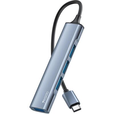 Yesido USB-C Hub HB17, 4in1, Grey (USB-C, 4 Ports), Dockingstation + USB Hub, Grau Yesido USB-C Hub HB17, 4in1, Grey (USB-C, 4 Ports), Dockingstation + USB Hub, Grau