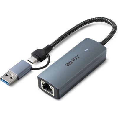 Lindy USB 3.2 Gen 1 to 5G Ethernet (USB-C, 1 Port), Dockingstation + USB Hub, Grau Lindy USB 3.2 Gen 1 to 5G Ethernet (USB-C, 1 Port), Dockingstation + USB Hub, Grau
