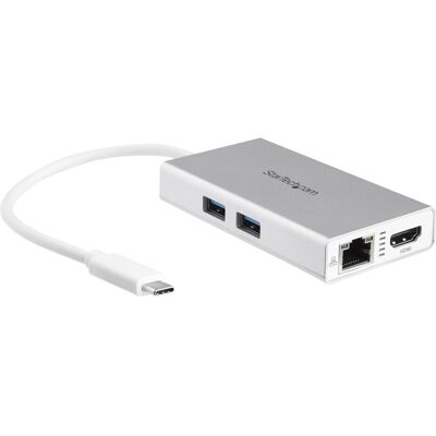 StarTech Multi-Port-Station (USB-C, 2 Ports), Dockingstation + USB Hub, Silber StarTech Multi-Port-Station (USB-C, 2 Ports), Dockingstation + USB Hub, Silber