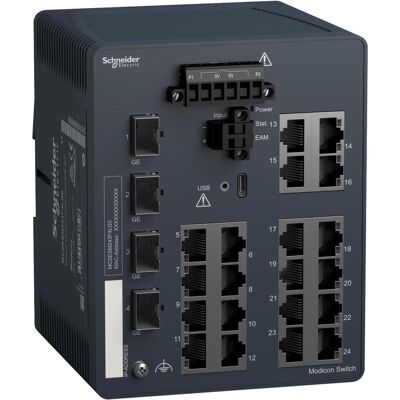 Schneider Electric - MCSESM243F4LG0 - 20-Port Kupfer - 4 SFP - Netzwerk-Switch Schneider Electric - MCSESM243F4LG0 - 20-Port Kupfer - 4 SFP - Netzwerk-Switch