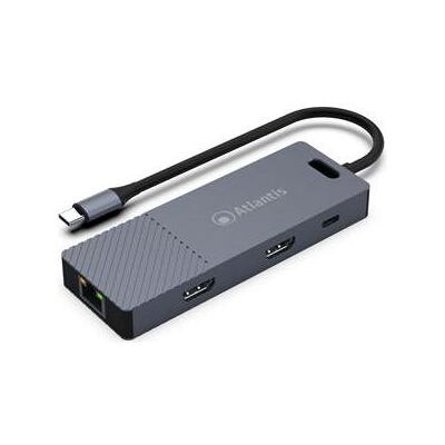 Atlantis Land A04-TC DK48 Portreplikator und Dockingstation für Notebooks Verkabelter USB 3.2 Gen 1 (USB-C), Dockingstation + USB Hub, Grau Atlantis Land A04-TC DK48 Portreplikator und Dockingstation für Notebooks Verkabelter USB 3.2 Gen 1 (USB-C), Dockingstation + USB Hub, Grau