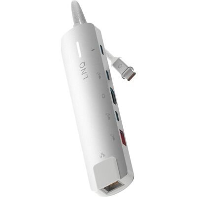 LINQ Connects 6in1 PRO USB-C Multiport Hub 140W (USB-C, 6 Ports), Dockingstation + USB Hub, Weiss LINQ Connects 6in1 PRO USB-C Multiport Hub 140W (USB-C, 6 Ports), Dockingstation + USB Hub, Weiss