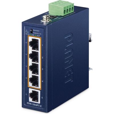 Planet IP40 Compact size Industrial (5 Ports), Netzwerk Switch, Blau Planet IP40 Compact size Industrial (5 Ports), Netzwerk Switch, Blau