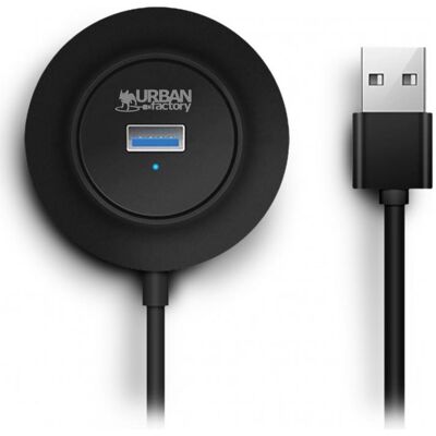 Urban Factory MINEE USB 2.0 (USB-A, 4 Ports), Dockingstation + USB Hub, Schwarz Urban Factory MINEE USB 2.0 (USB-A, 4 Ports), Dockingstation + USB Hub, Schwarz