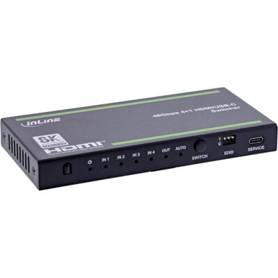 InLine HDMI Switch, 4-fach, 48Gb/s, 8K@60Hz, mit USB-C, Switch Box InLine HDMI Switch, 4-fach, 48Gb/s, 8K@60Hz, mit USB-C, Switch Box