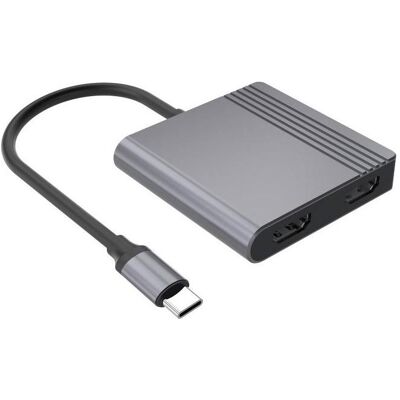 Gembird Adapter USB Type-C 3w1 (Port USB + HDMI + Pd) Gwiezdna Szarość (USB-C, 3 Ports), Dockingstation + USB Hub, Grau Gembird Adapter USB Type-C 3w1 (Port USB + HDMI + Pd) Gwiezdna Szarość (USB-C, 3 Ports), Dockingstation + USB Hub, Grau