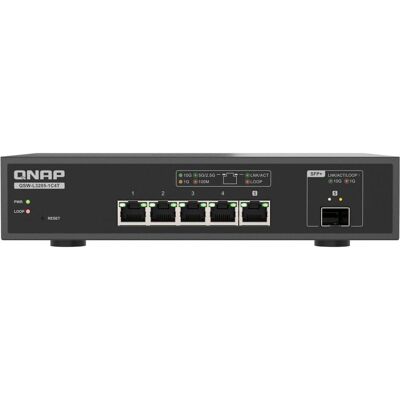 QNAP QSW-L3205-1C4T 4 ports 10Gbps 1 port 1 (4 Ports), Netzwerk Switch, Schwarz QNAP QSW-L3205-1C4T 4 ports 10Gbps 1 port 1 (4 Ports), Netzwerk Switch, Schwarz
