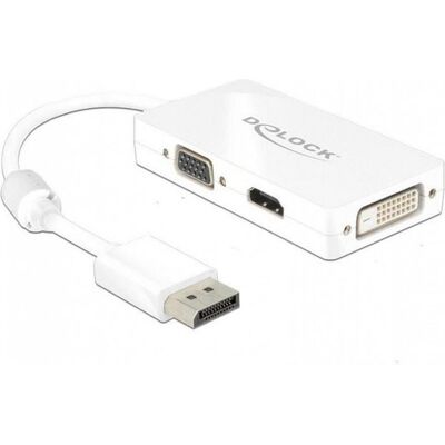 Delock DP zu (DVI, HDMI, VGA, 16.16 cm), Data + Video Adapter, Weiss Delock DP zu (DVI, HDMI, VGA, 16.16 cm), Data + Video Adapter, Weiss