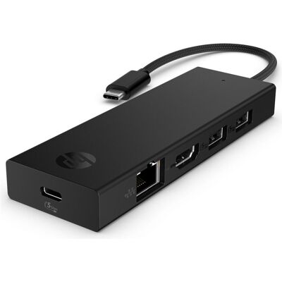 HP Portable USB-C 4K HDMI Hub (USB-C, 5 Ports), Dockingstation + USB Hub, Schwarz HP Portable USB-C 4K HDMI Hub (USB-C, 5 Ports), Dockingstation + USB Hub, Schwarz