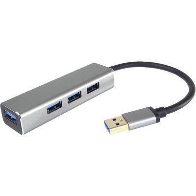 PremiumCord USB 3.0 Superspeed HUB 4-portový (USB-A, 4 Ports), Dockingstation + USB Hub, Silber PremiumCord USB 3.0 Superspeed HUB 4-portový (USB-A, 4 Ports), Dockingstation + USB Hub, Silber