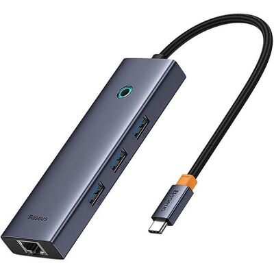 Baseus 6in1 Hub UltraJoy USB-C do HDMI4K@30Hz1+3xUSB 3.0+PD+RJ45 (space grey) (USB-C, 6 Ports), Dockingstation + USB Hub, Grau Baseus 6in1 Hub UltraJoy USB-C do HDMI4K@30Hz1+3xUSB 3.0+PD+RJ45 (space grey) (USB-C, 6 Ports), Dockingstation + USB Hub, Grau