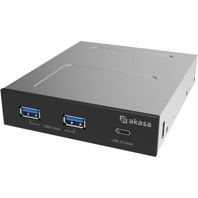 Akasa USB hub USB + 2x Type-C, Dockingstation + USB Hub, Schwarz Akasa USB hub USB + 2x Type-C, Dockingstation + USB Hub, Schwarz