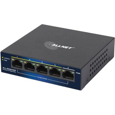 ALLNET ALLSG805P - Switch, 5 Ports, Gigabit Ethernet, PoE+ ALLNET ALLSG805P - Switch, 5 Ports, Gigabit Ethernet, PoE+