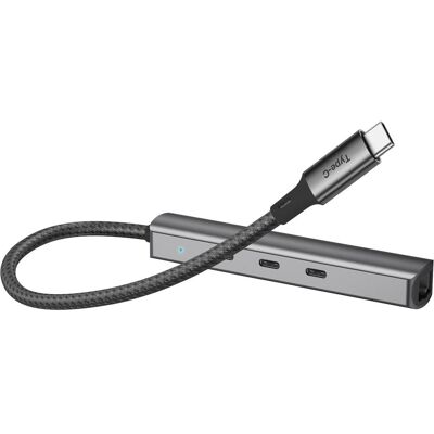 Bluecloud USB-C Hub with Gigabit Ethernet, 4 Ports (USB-C, 4 Ports), Dockingstation + USB Hub, Schwarz Bluecloud USB-C Hub with Gigabit Ethernet, 4 Ports (USB-C, 4 Ports), Dockingstation + USB Hub, Schwarz