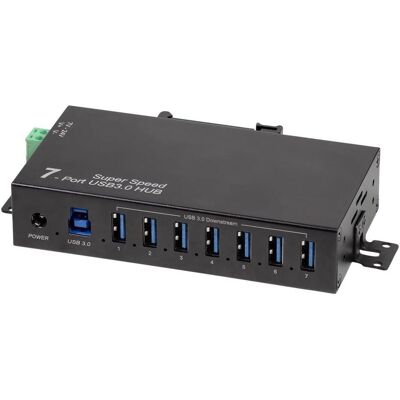 LogiLink Prüfen (USB-B, 7 Ports), Dockingstation + USB Hub, Schwarz LogiLink Prüfen (USB-B, 7 Ports), Dockingstation + USB Hub, Schwarz
