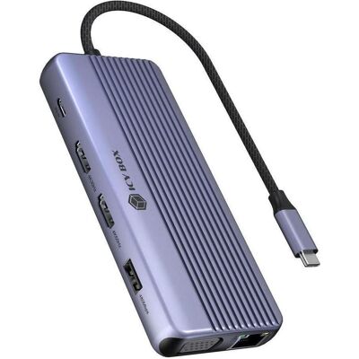 Icy Box 12-in-1 (USB-C, 12 Ports), Dockingstation + USB Hub, Grau Icy Box 12-in-1 (USB-C, 12 Ports), Dockingstation + USB Hub, Grau