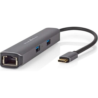 Nedis CCBW64230AT02 (USB-C), Dockingstation + USB Hub, Grau Nedis CCBW64230AT02 (USB-C), Dockingstation + USB Hub, Grau