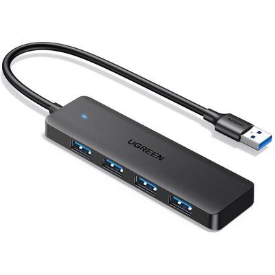 Ugreen USB Hub (USB-A, 4 Ports), Dockingstation + USB Hub, Schwarz Ugreen USB Hub (USB-A, 4 Ports), Dockingstation + USB Hub, Schwarz