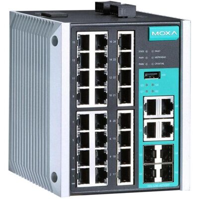Moxa Industrial Managed Redundant E EDS-528E-4GTXSFP-LV-T, Netzwerk Switch Moxa Industrial Managed Redundant E EDS-528E-4GTXSFP-LV-T, Netzwerk Switch