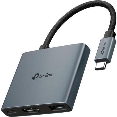 TP-Link 3-in-1 USB-C-Hub mit 4K HDMI, Power Delivery, USB-A 3.0 (USB-C, 3 Ports), Dockingstation + USB Hub, Silber TP-Link 3-in-1 USB-C-Hub mit 4K HDMI, Power Delivery, USB-A 3.0 (USB-C, 3 Ports), Dockingstation + USB Hub, Silber