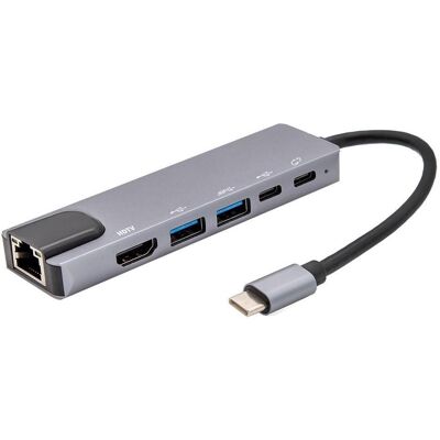 E+P MPA6 (USB-C, 6 Ports), Dockingstation + USB Hub, Silber E+P MPA6 (USB-C, 6 Ports), Dockingstation + USB Hub, Silber