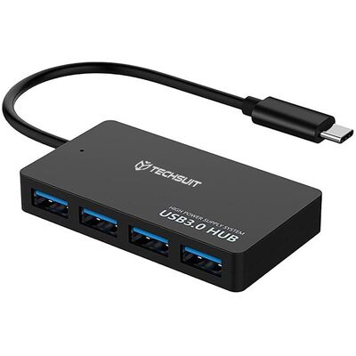 Techsuit - Docking Station QuantumNode 4 in 1 (H16) - USB-C to 4x USB 3.0, ABS - Black (USB-C, 4 Ports), Dockingstation + USB Hub, Schwarz Techsuit - Docking Station QuantumNode 4 in 1 (H16) - USB-C to 4x USB 3.0, ABS - Black (USB-C, 4 Ports), Dockingstation + USB Hub, Schwarz