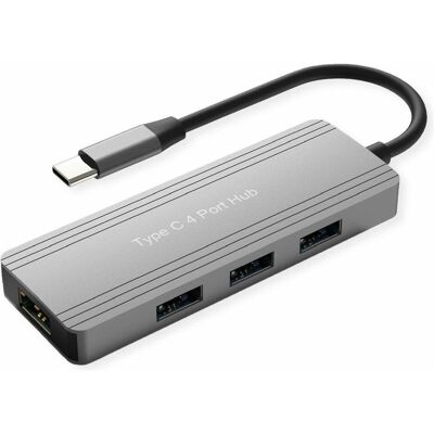 Value USB 3.2 Gen 1 Hub, 4fach (USB-C, 4 Ports), Dockingstation + USB Hub, Silber Value USB 3.2 Gen 1 Hub, 4fach (USB-C, 4 Ports), Dockingstation + USB Hub, Silber