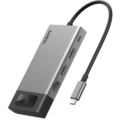 Belkin CONNECT 8-IN-1 UCB-C HUB (USB-C, 8 Ports), Dockingstation + USB Hub, Silber Belkin CONNECT 8-IN-1 UCB-C HUB (USB-C, 8 Ports), Dockingstation + USB Hub, Silber
