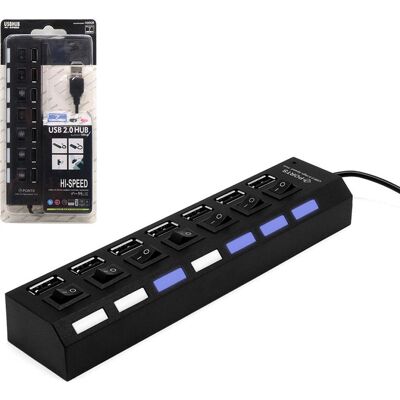 uGO Ecobox USB Hub 7 Port Active Hub Ein/Aus (7 Ports), Dockingstation + USB Hub, Schwarz uGO Ecobox USB Hub 7 Port Active Hub Ein/Aus (7 Ports), Dockingstation + USB Hub, Schwarz