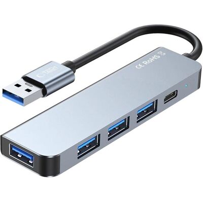Tech-Protect HUB V0 (USB-A, 5 Ports), Dockingstation + USB Hub, Grau Tech-Protect HUB V0 (USB-A, 5 Ports), Dockingstation + USB Hub, Grau