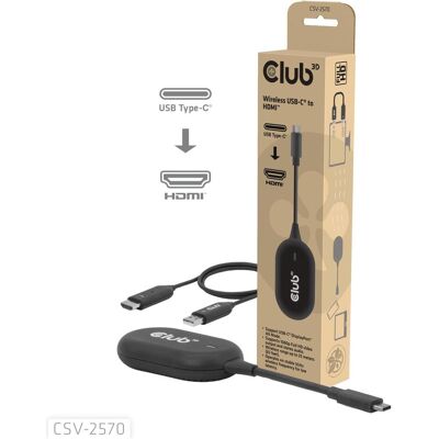 Club 3D Club3D Wireless USB-C > HDMI Streaming Kit Full-HD 25m (USB-C), Dockingstation + USB Hub, Schwarz Club 3D Club3D Wireless USB-C > HDMI Streaming Kit Full-HD 25m (USB-C), Dockingstation + USB Hub, Schwarz
