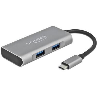 Delock USB-C Hub (USB-C, 4 Ports), Dockingstation + USB Hub, Grau Delock USB-C Hub (USB-C, 4 Ports), Dockingstation + USB Hub, Grau