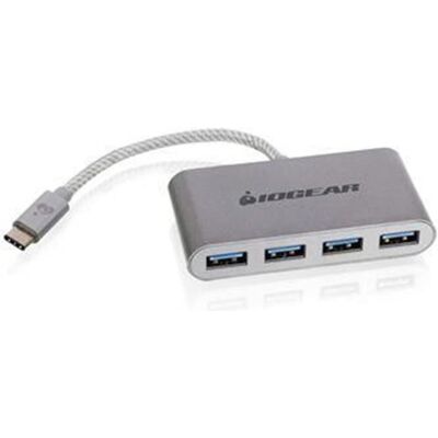 IOGear HUB-C USB 3.2 Gen 2 (3.1 Gen 2) Type-C (USB-C, 4 Ports), Dockingstation + USB Hub, Silber IOGear HUB-C USB 3.2 Gen 2 (3.1 Gen 2) Type-C (USB-C, 4 Ports), Dockingstation + USB Hub, Silber