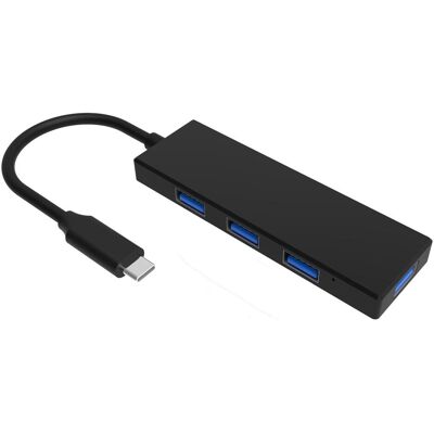 Fuj Tek USB-C Hub, 4 Ports (USB-C, 4 Ports), Dockingstation + USB Hub, Schwarz Fuj Tek USB-C Hub, 4 Ports (USB-C, 4 Ports), Dockingstation + USB Hub, Schwarz