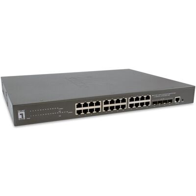LevelOne Switch 24x GE GTP-2871 SFP 24xPoE (28 Ports), Netzwerk Switch, Schwarz, Grau LevelOne Switch 24x GE GTP-2871 SFP 24xPoE (28 Ports), Netzwerk Switch, Schwarz, Grau