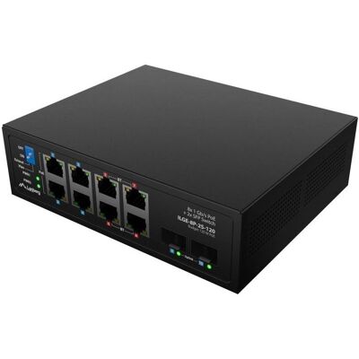 Lanberg switch light industrial POE 4xBT 4xAT 2xSFP DIN niezarządzalny gigabit ethernet (8 Ports), Netzwerk Switch, Schwarz Lanberg switch light industrial POE 4xBT 4xAT 2xSFP DIN niezarządzalny gigabit ethernet (8 Ports), Netzwerk Switch, Schwarz
