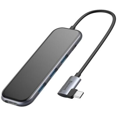 Baseus CAHUB-FZ0G (USB-C, 5 Ports), Dockingstation + USB Hub, Grau Baseus CAHUB-FZ0G (USB-C, 5 Ports), Dockingstation + USB Hub, Grau