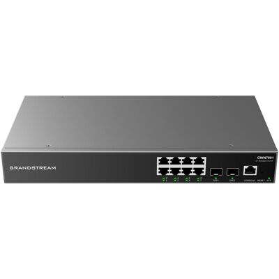 Grandstream GWN7801, Managed Switch, 8x Gigabit ports, 2x SFP, L2 layer (8 Ports), Netzwerk Switch, Schwarz Grandstream GWN7801, Managed Switch, 8x Gigabit ports, 2x SFP, L2 layer (8 Ports), Netzwerk Switch, Schwarz