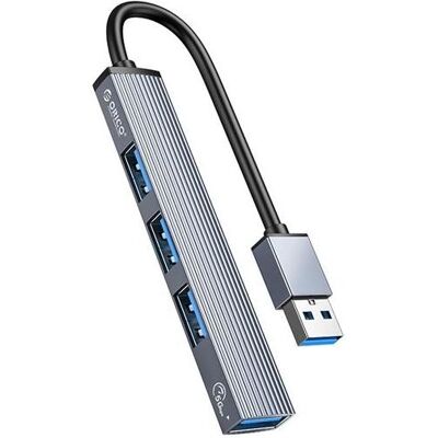 Orico Mini Hub USB-A3.0 (Grey) (USB-A, 4 Ports), Dockingstation + USB Hub, Grau Orico Mini Hub USB-A3.0 (Grey) (USB-A, 4 Ports), Dockingstation + USB Hub, Grau