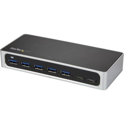 StarTech HUB USB 2x USB-C + 5x USB-A 3.0 (HB30C5A2CSC) (USB-C, 7 Ports), Dockingstation + USB Hub, Schwarz, Silber StarTech HUB USB 2x USB-C + 5x USB-A 3.0 (HB30C5A2CSC) (USB-C, 7 Ports), Dockingstation + USB Hub, Schwarz, Silber