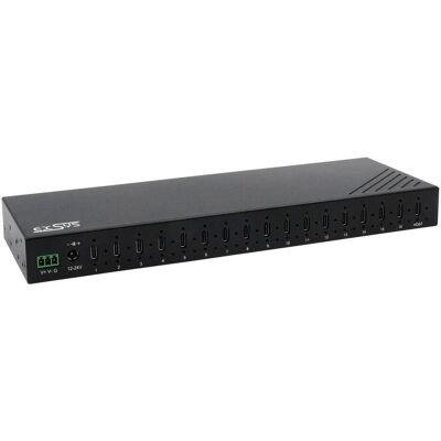 EXSYS Industrial USB 3.2 Gen 2x1 Hub 16-Port (USB-C, 16 Ports), Dockingstation + USB Hub, Schwarz EXSYS Industrial USB 3.2 Gen 2x1 Hub 16-Port (USB-C, 16 Ports), Dockingstation + USB Hub, Schwarz