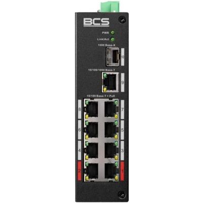 BCS BCS-L-SP0801G-1SFP(2) Industrieller PoE-Switch 8 Ports DIN-Schiene mit exPoE-Technologie 96W (8 Ports), Netzwerk Switch BCS BCS-L-SP0801G-1SFP(2) Industrieller PoE-Switch 8 Ports DIN-Schiene mit exPoE-Technologie 96W (8 Ports), Netzwerk Switch