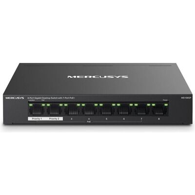 Mercusys MS108GP (8 Ports), Netzwerk Switch, Schwarz Mercusys MS108GP (8 Ports), Netzwerk Switch, Schwarz