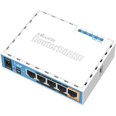 MikroTik Hap RB951Ui RouterOS L4-2nd 64MB RAM, 5xLAN, 2.4GHz 802.11b g n, 1xPoE, Router, Weiss MikroTik Hap RB951Ui RouterOS L4-2nd 64MB RAM, 5xLAN, 2.4GHz 802.11b g n, 1xPoE, Router, Weiss